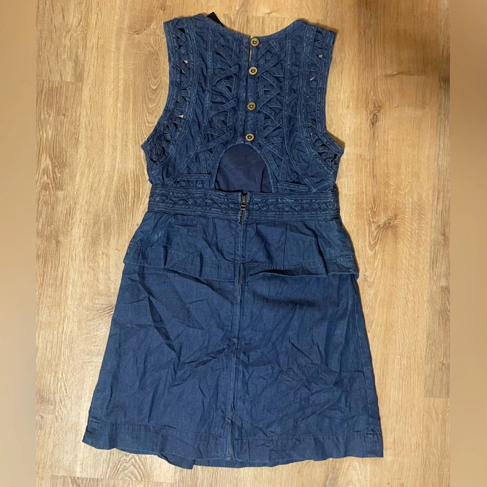 Free People New Romantics Highland Lattice Denim Dress - Picture 7 of 10